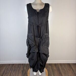 ❤️ Caraclan Cargo Charcoal Ruffled Sleeveless Maxi Dress M